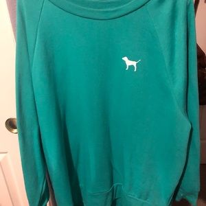 PINK Teal Crewneck with Puppy logo